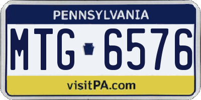 PA license plate MTG6576