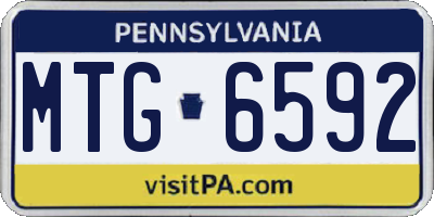 PA license plate MTG6592