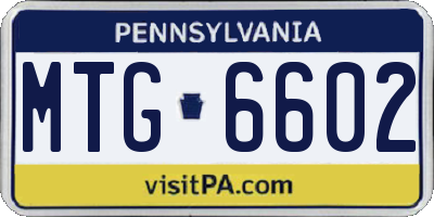 PA license plate MTG6602