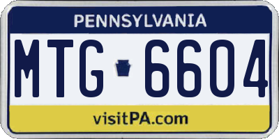 PA license plate MTG6604