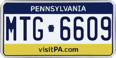 PA license plate MTG6609