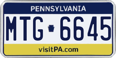 PA license plate MTG6645