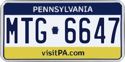 PA license plate MTG6647