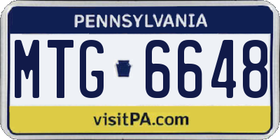 PA license plate MTG6648