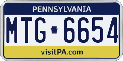 PA license plate MTG6654