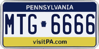 PA license plate MTG6666