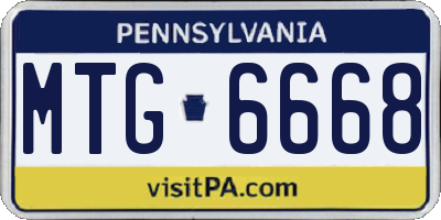 PA license plate MTG6668