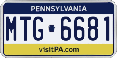 PA license plate MTG6681