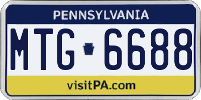 PA license plate MTG6688