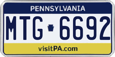 PA license plate MTG6692