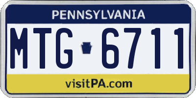 PA license plate MTG6711