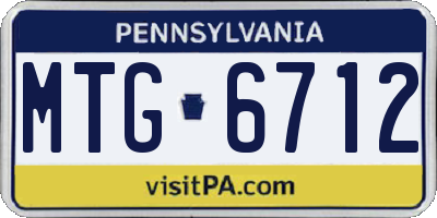 PA license plate MTG6712
