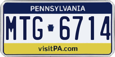 PA license plate MTG6714