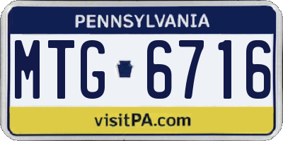 PA license plate MTG6716
