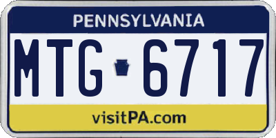 PA license plate MTG6717