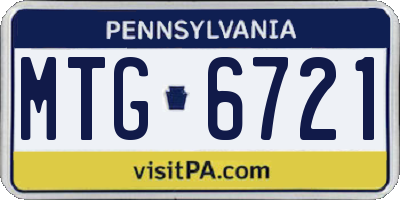 PA license plate MTG6721