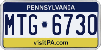 PA license plate MTG6730