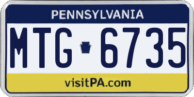 PA license plate MTG6735