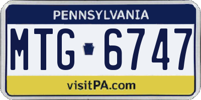 PA license plate MTG6747