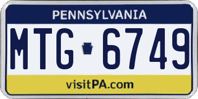 PA license plate MTG6749