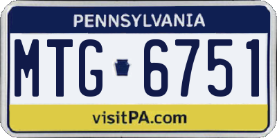PA license plate MTG6751