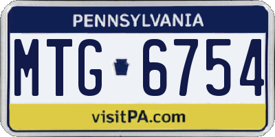 PA license plate MTG6754