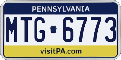 PA license plate MTG6773