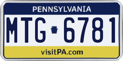 PA license plate MTG6781