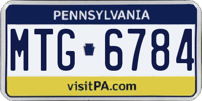PA license plate MTG6784