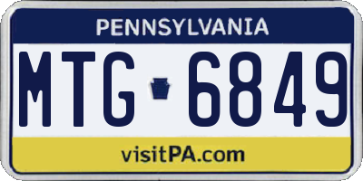 PA license plate MTG6849