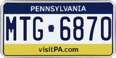 PA license plate MTG6870
