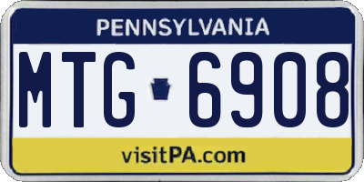 PA license plate MTG6908