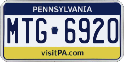 PA license plate MTG6920