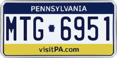 PA license plate MTG6951