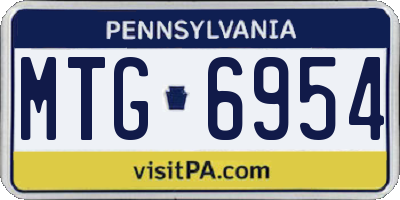 PA license plate MTG6954