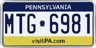 PA license plate MTG6981