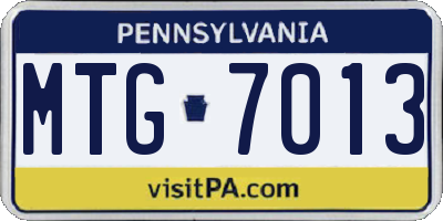 PA license plate MTG7013