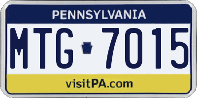 PA license plate MTG7015