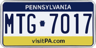PA license plate MTG7017