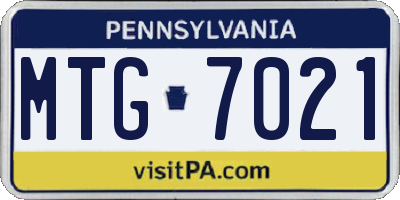 PA license plate MTG7021