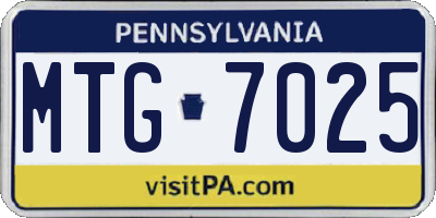 PA license plate MTG7025