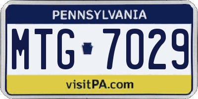 PA license plate MTG7029