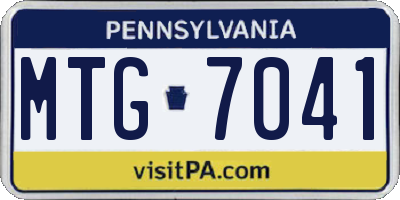PA license plate MTG7041