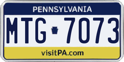 PA license plate MTG7073
