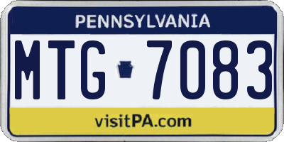 PA license plate MTG7083