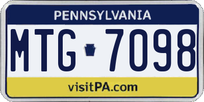 PA license plate MTG7098