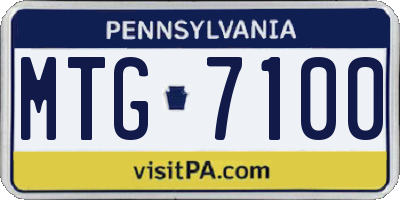 PA license plate MTG7100