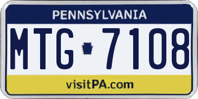 PA license plate MTG7108