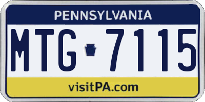 PA license plate MTG7115
