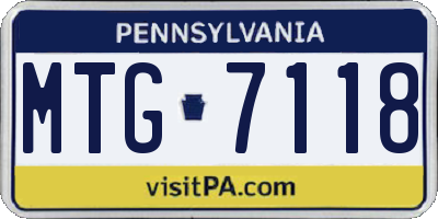 PA license plate MTG7118